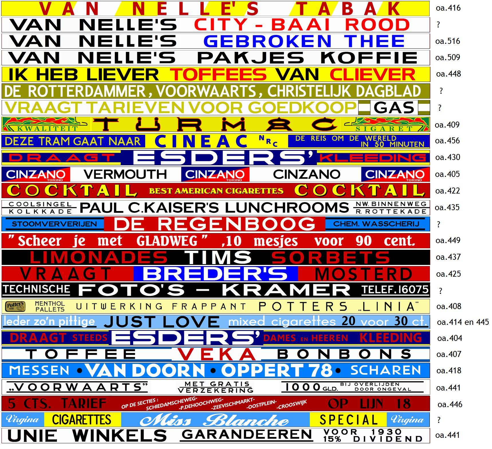 Dakreclames 400 serie tot 1940 a