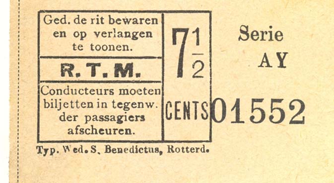 NL RoMeO ovv rtmplb enkele reis 75 cent AY01552 Benedictus