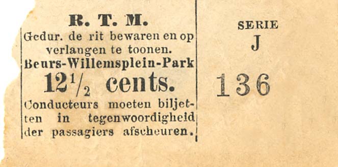 NL RoMeO ovv rtmplb traject Beurs Willemsplein Park 125 cents J 136 48x27 mm